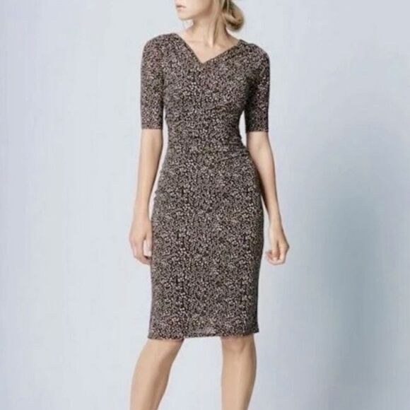 Boden Dresses & Skirts - BODEN Rita Ruched Jersey Polka Dot Speckled Midi Dress